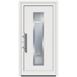 Aluminium Füllung 3301 900x2000x28mm RAL9016 weiß, Glas: Satinato / VSG, Ug 1.1 Edelstahlrahmen beidseitig