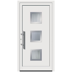 Aluminium Füllung 3322 900x2000x28mm RAL9016 weiß, Glas: Satinato / VSG, Ug 1.1 Edelstahlrahmen beidseitig