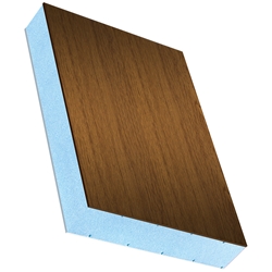 Dekor-Verbundplatte HPL 24x900x2150mm 701605-083 einseitig weiß / Anthrazitgrau glatt U-Wert 1,28 W/m² K Nr. 603130TH-2255