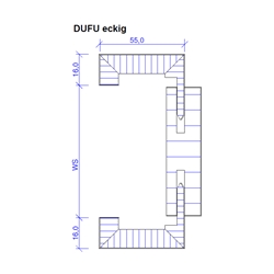Prüm Durchgangsfutter DUFU-EC Weisslack 1985x845x270mm
