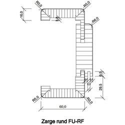 Prüm Türfutter CPL Esche-Weiss FU-RF 1985x860x145mm DIN Links