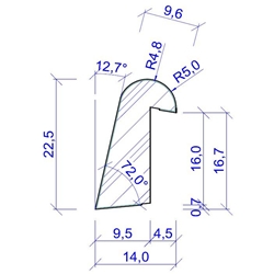 Prüm Glasleistensatz CPL Weiss für TB 1985x860mm, 540x1425mm Nr. 156510