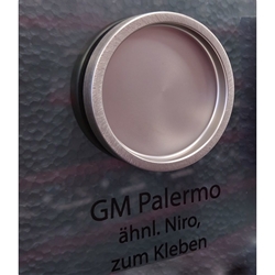 Erkelenz Griffmuschel Palermo zum kleben, Edelstahloptik, rund 65mm